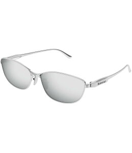 oVAK fB[X ANZT[ TOXEACEFA Shiny Brushed Silver Balenciaga Unisex Miami 62mm Mirrored Square Sunglasses