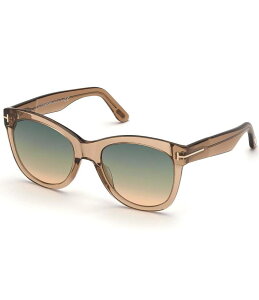 yz gEtH[h fB[X TOXEACEFA ANZT[ Women's Wallace 54mm Round Sunglasses Transparent Light Brown/Green