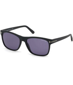 トム・フォード レディース アクセサリー サングラス・アイウェア TOM FORD Men's Giulio 59mm Square Sunglasses Shiny Black/Blue ブラック