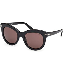 yz gEtH[h fB[X TOXEACEFA ANZT[ Women's Odette 53mm Round Sunglasses Shiny Black/Brown