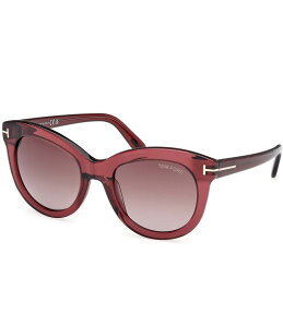 yz gEtH[h fB[X TOXEACEFA ANZT[ Women's Odette 53mm Round Gradient Sunglasses Shiny Transparent Wine/Burgundy
