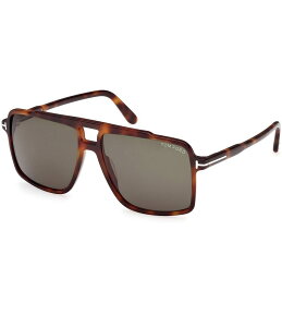 yz gEtH[h fB[X TOXEACEFA ANZT[ Men's Kemp 59mm Tortoise Framed Navigator Sunglasses Shiny Havana/Green