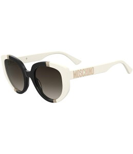 yz XL[m fB[X TOXEACEFA ANZT[ Women's MOS173 53mm Color Blocked Cat Eye Statement Sunglasses White/Black