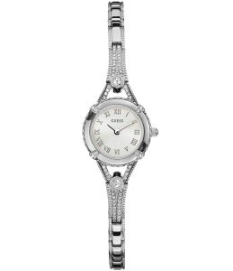 �Q�X ���f�B�[�X �A�N�Z�T���[ �r���v �v�` Guess Petite Silver-Tone Crystal Adjustable Bracelet Dress Watch Silver �V���o�[
