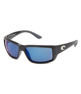 RX^ fB[X ANZT[ TOXEACEFA Costa Fantail Rectangle Polarized Sunglasses Matte Black/Blue Mirror