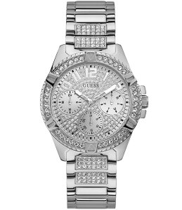 �Q�X ���f�B�[�X �A�N�Z�T���[ �r���v Guess Women's Rhinestone Silver-Tone Multifunction Watch Silver �V���o�[