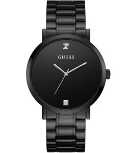 �Q�X ���f�B�[�X �A�N�Z�T���[ �r���v Guess Men's Gold-Tone and Black Diamond Analog Watch Black �u���b�N