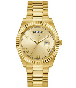 �Q�X ���f�B�[�X �A�N�Z�T���[ �r���v T�V���c Guess Men's Gold-Tone Stainless Steel Day/Date Watch Gold �S�[���h