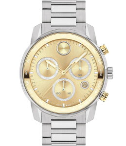 oh fB[X ANZT[ rv TVc Movado Bold Men's Verso Quartz Chronograph Two Tone Stainless Steel Bracelet Watch Two Tone