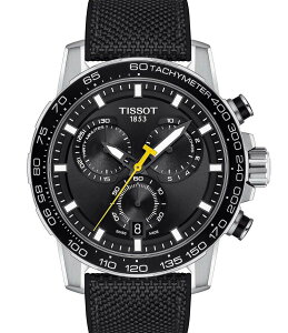 eB\bg fB[X ANZT[ rv Tissot Men's Supersport Chronograph Black Fabric Strap Watch Black ubN