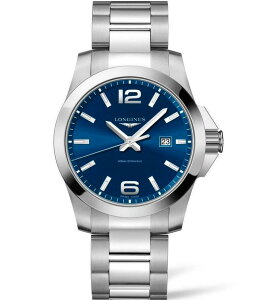 �����W�� ���f�B�[�X �A�N�Z�T���[ �r���v Longines Men's Conquest Quartz Analog Stainless Steel Bracelet Watch Silver �V���o�[