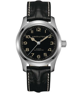 n~g fB[X ANZT[ rv U[ Hamilton Men's Khaki Field Murph Automatic Black Leather Strap Watch Black ubN