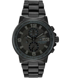 �V�`�Y�� ���f�B�[�X �A�N�Z�T���[ �r���v T�V���c Citizen Men's Nighthawk Chronograph Black Stainless Steel Bracelet Watch Black �u���b�N