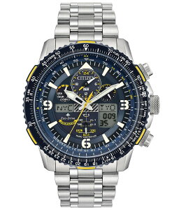 �V�`�Y�� ���f�B�[�X �A�N�Z�T���[ �r���v T�V���c Citizen Men's Promaster Skyhawk A-T Chronograph Stainless Steel Blue Dial Bracelet Watch Silver �V���o�[