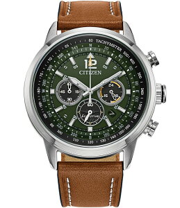V`Y fB[X ANZT[ rv U[ Citizen Men's Avion Chronograph Brown Leather Strap Watch