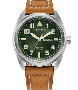 V`Y fB[X ANZT[ rv U[ Citizen Men's Garrison Three Hand Brown Leather Strap Watch