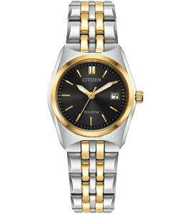 �V�`�Y�� ���f�B�[�X �A�N�Z�T���[ �r���v T�V���c Citizen Women's Corso Three Hand Two Tone Stainless Steel Bracelet Watch Two Tone/Black �u���b�N