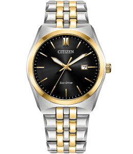 �V�`�Y�� ���f�B�[�X �A�N�Z�T���[ �r���v T�V���c Citizen Men's Corso Three Hand Two Tone Stainless Steel Black Dial Bracelet Watch Two Tone �u���b�N