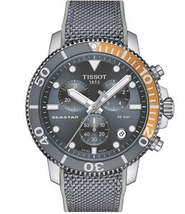 �e�B�\�b�g ���f�B�[�X �A�N�Z�T���[ �r���v Tissot Men's Seastar 1000 Quartz Chronograph Grey Strap Watch Grey �O���[