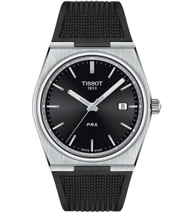 eB\bg fB[X ANZT[ rv Tissot Men's Prx Quartz Analog Black Strap Watch Black ubN