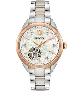 �u���o ���f�B�[�X �A�N�Z�T���[ �r���v T�V���c Bulova Women's Sutton Classic Quartz Analog Stainless Steel And Rose Gold Accent Bracelet Watch Two Tone �S�[���h