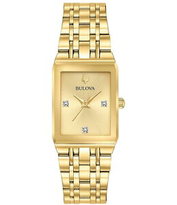 uo fB[X ANZT[ rv TVc Bulova Women's Quadra Quartz Analog Gold Tone Stainless Steel Bracelet Watch Gold S[h
