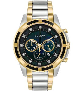uo fB[X ANZT[ rv TVc Bulova Men's Diamond Accent Chronograph Two Tone Stainless Steel Bracelet Watch Two Tone