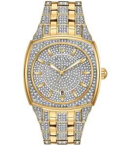 �u���o ���f�B�[�X �A�N�Z�T���[ �r���v Bulova Men's Crystal Pave Two Tone Bracelet Watch Two Tone