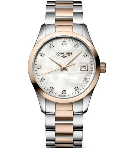 �����W�� ���f�B�[�X �A�N�Z�T���[ �r���v T�V���c Longines Women's Conquest Classic Quartz Analog Two Tone Stainless Steel Bracelet Watch Two Tone