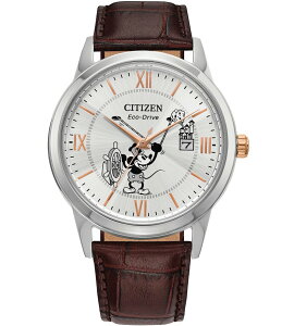 V`Y fB[X ANZT[ rv U[ Citizen Men's Disneyc Steamboat Willie 1928 Three Hand Brown Leather Strap Watch