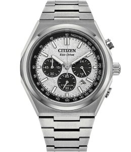 V`Y fB[X ANZT[ rv Citizen Men's Eco WR100 Chronograph Titanium Bracelet Watch Silver Vo[