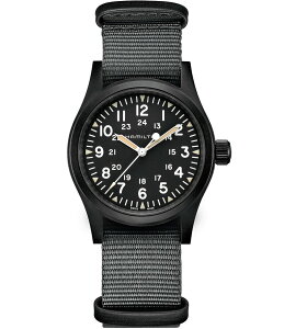 �n�~���g�� ���f�B�[�X �A�N�Z�T���[ �r���v Hamilton Khaki Field Black Mechanical Watch Grey �O���[