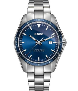 ���h ���f�B�[�X �A�N�Z�T���[ �r���v RADO Men's HyperChrome Blue Dial Analog Bracelet Watch Silver �V���o�[