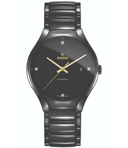 h fB[X ANZT[ rv RADO Unisex True Automatic Diamonds Black Titanium Bracelet Watch Black ubN