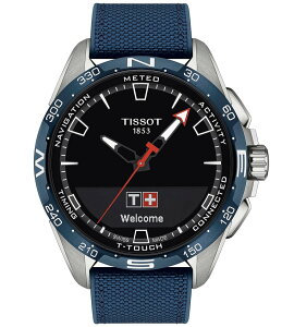 �e�B�\�b�g ���f�B�[�X �A�N�Z�T���[ �r���v Tissot Men's T-Touch Connect Solar Blue Fabric Strap Smart Watch Blue �u���[