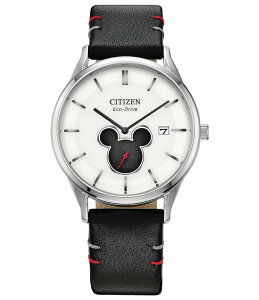 V`Y fB[X ANZT[ rv U[ Citizen Unisex Disney Collection Mickey Shadow Two Hand Black Leather Strap Watch