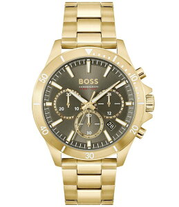 q[S{X fB[X ANZT[ rv TVc Hugo Boss Men's Troper Quartz Chronograph Gold Stainless Steel Bracelet Watch Gold S[h