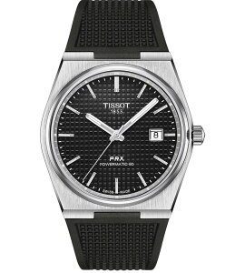 eB\bg fB[X ANZT[ rv Tissot Men's Gridded Prx Powermatic 80 Automatic Black Strap Watch Black ubN