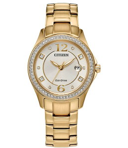 �V�`�Y�� ���f�B�[�X �A�N�Z�T���[ �r���v T�V���c Citizen Women's Crystal Three Hand Champagne Gold Stainless Steel Bracelet Watch Champagne Gold �S�[���h