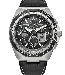 yz V`Y fB[X rv ANZT[ Men's Black Leather Strap Eco-Drive Water Resistance 200 Stainless Steel Watch Black