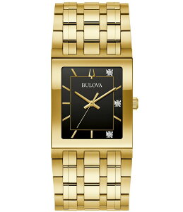 uo fB[X ANZT[ rv TVc Bulova Men's Quadra Marc Anthony Gold Tone Stainless Steel Bracelet Watch Gold S[h