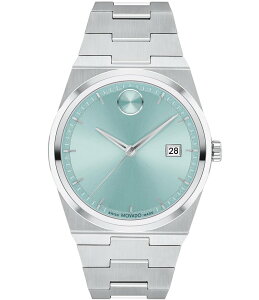 oh fB[X ANZT[ rv TVc Movado Bold Men's Blue Seafoam Quest Quartz Analog Stainless Steel Bracelet Watch Silver Vo[