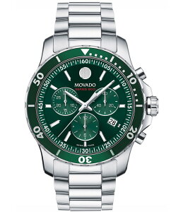 ���o�h ���f�B�[�X �A�N�Z�T���[ �r���v Movado Series 800 Silver-Tone Quartz Chronograph Movement Watch Green �O���[��