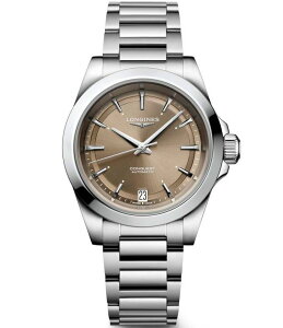 �����W�� ���f�B�[�X �A�N�Z�T���[ �r���v T�V���c Longines Women's Brown Dial Conquest Collection Automatic Stainless Steel Bracelet Watch Silver �V���o�[