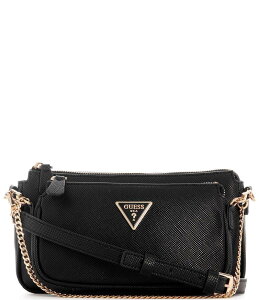 QX fB[X obO V_[obO Guess Noelle Double Pouch Crossbody Bag Black ubN