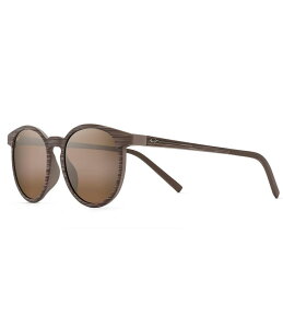 yz }ECW fB[X TOXEACEFA ANZT[ Kiawe PolarizedPlus2R Round 53mm Sunglasses Brown Stripe
