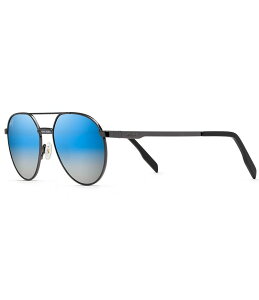 yz }ECW fB[X TOXEACEFA ANZT[ Waterfront PolarizedPlus2R Round 55mm Sunglasses Dark Gunmetal