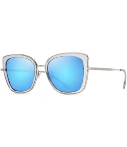 yz }ECW fB[X TOXEACEFA ANZT[ Women's Violet Lake 53mm Transparent Butterfly Sunglasses Transparent Grey