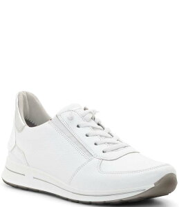 �A�� ���f�B�[�X �V���[�Y �X�j�[�J�[ ���U�[ ara Ovation Leather Sneakers White/Silver �z���C�g