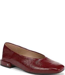 �T���G�f���}�� ���f�B�[�X �V���[�Y �p���v�X ���U�[ Sam Edelman Kasey Patent Leather Square Toe Ballet Flats French Merlot